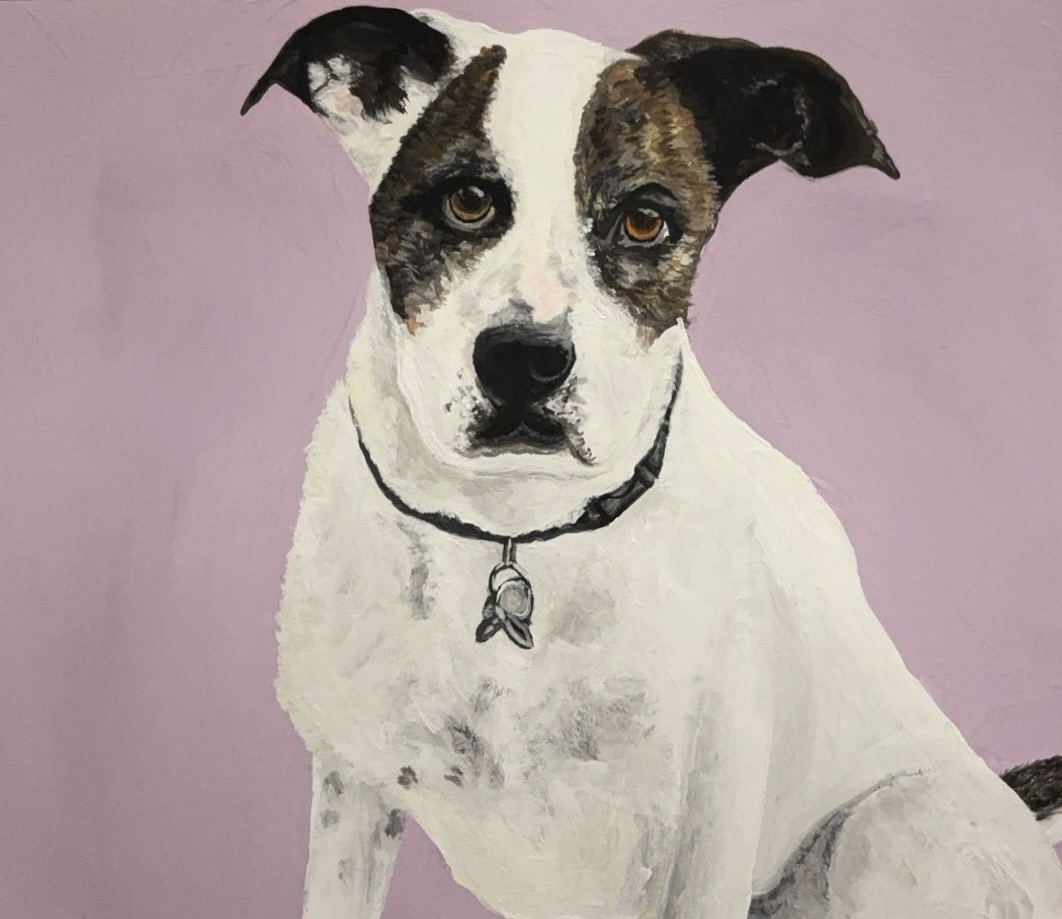 painting of dog, named maggie